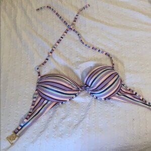 PRETTY VICTORIA’S SECRET SHINY STRIPE BIKINI TOP